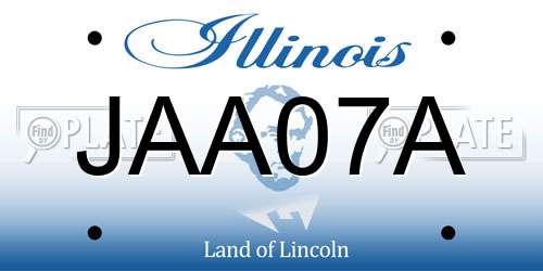 JAA07A Illinois License Plate