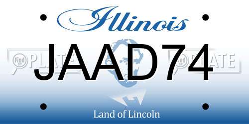 JAAD74 Illinois License Plate