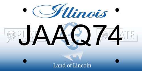 JAAQ74 Illinois License Plate