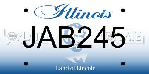 JAB245 Illinois License Plate