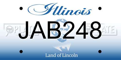 JAB248 Illinois License Plate