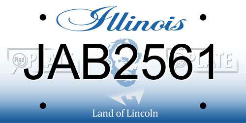 JAB2561 Illinois License Plate