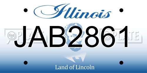 JAB2861 Illinois License Plate