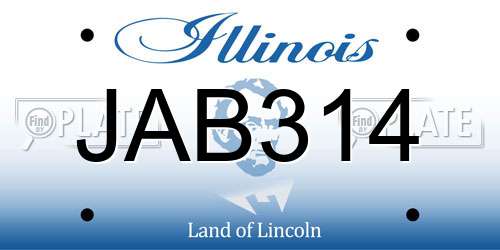 JAB314 Illinois License Plate