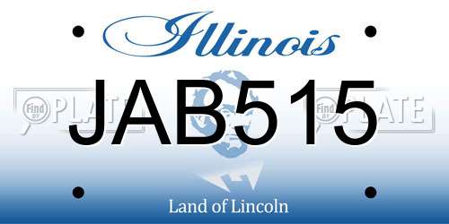 JAB515 Illinois License Plate