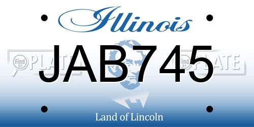 JAB745 Illinois License Plate