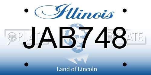 JAB748 Illinois License Plate