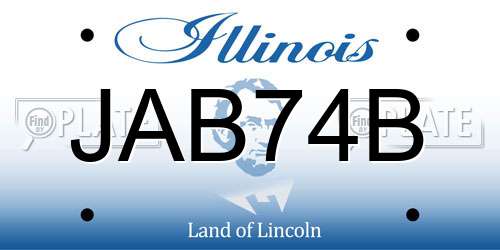 JAB74B Illinois License Plate