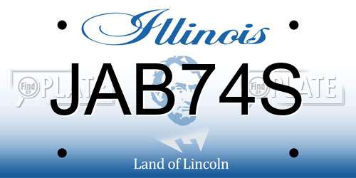 JAB74S Illinois License Plate
