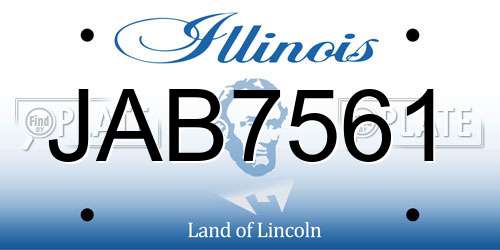 JAB7561 Illinois License Plate