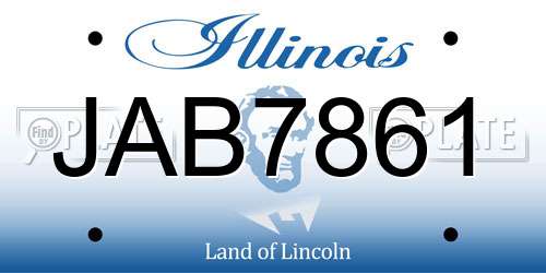 JAB7861 Illinois License Plate