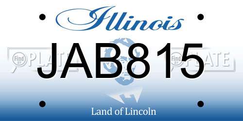 JAB815 Illinois License Plate