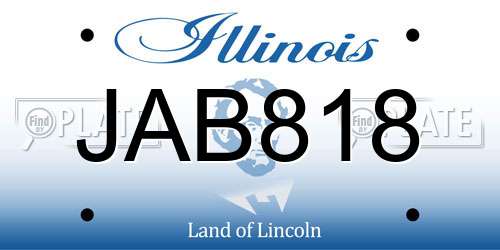 JAB818 Illinois License Plate