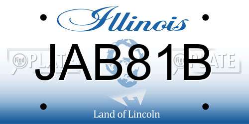 JAB81B Illinois License Plate