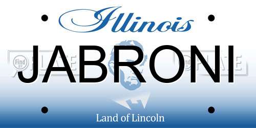 JABRONI Illinois License Plate