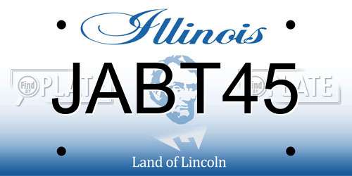 JABT45 Illinois License Plate