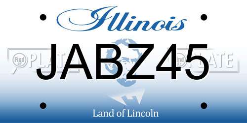 JABZ45 Illinois License Plate