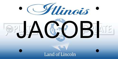 JACOBI Illinois License Plate