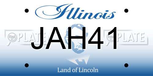 JAH41 Illinois License Plate