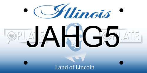 JAHG5 Illinois License Plate