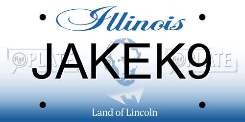 JAKEK9 Illinois License Plate