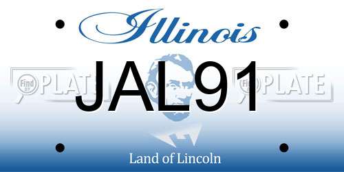 JAL91 Illinois License Plate