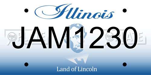 JAM1230 Illinois License Plate