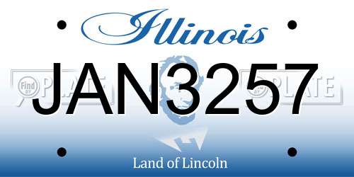 JAN3257 Illinois License Plate