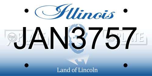 JAN3757 Illinois License Plate