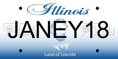 JANEY18 Illinois License Plate