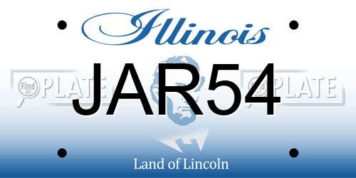 JAR54 Illinois License Plate