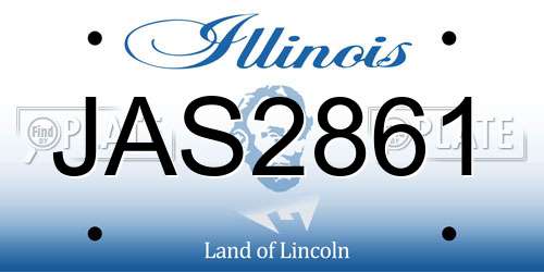 JAS2861 Illinois License Plate