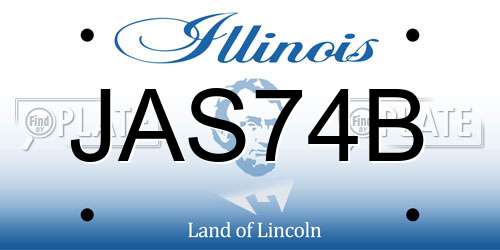 JAS74B Illinois License Plate