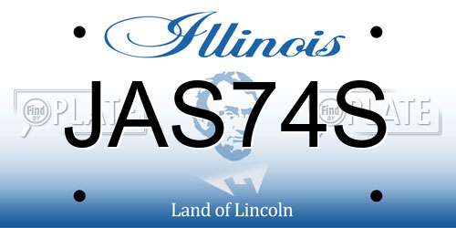 JAS74S Illinois License Plate
