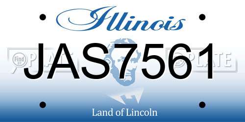 JAS7561 Illinois License Plate