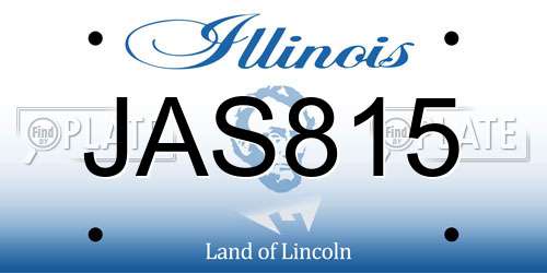 JAS815 Illinois License Plate
