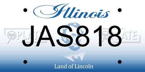 JAS818 Illinois License Plate