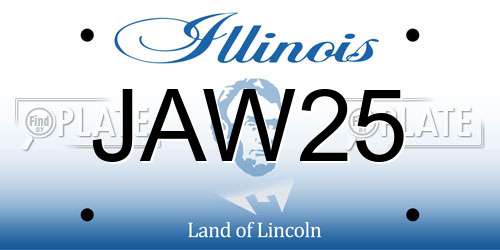 JAW25 Illinois License Plate
