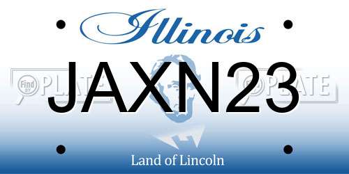 JAXN23 Illinois License Plate