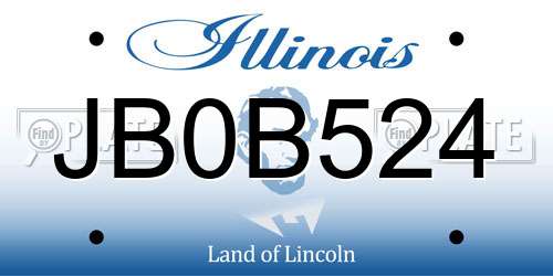 JB0B524 Illinois License Plate