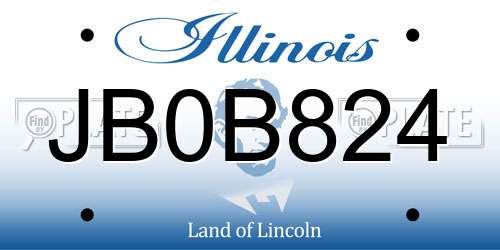 JB0B824 Illinois License Plate
