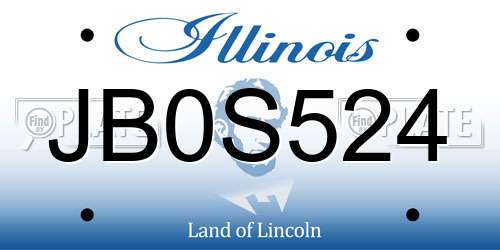JB0S524 Illinois License Plate