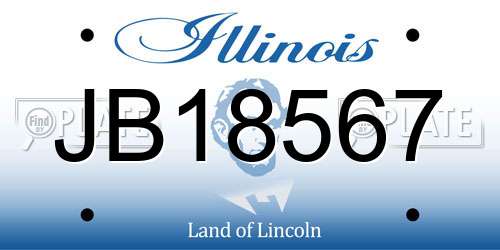 JB18567 Illinois License Plate