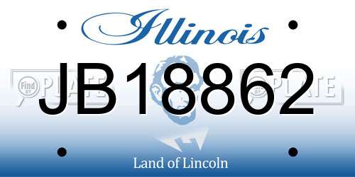 JB18862 Illinois License Plate