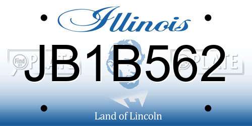 JB1B562 Illinois License Plate