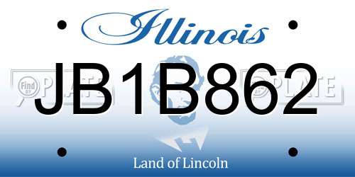 JB1B862 Illinois License Plate