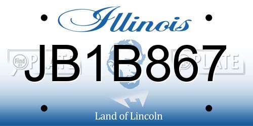 JB1B867 Illinois License Plate