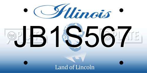 JB1S567 Illinois License Plate
