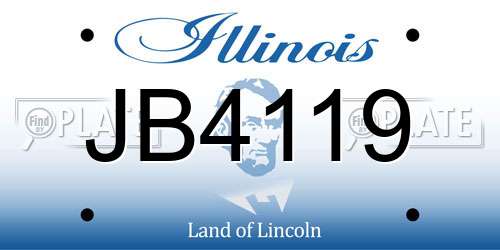 JB4119 Illinois License Plate