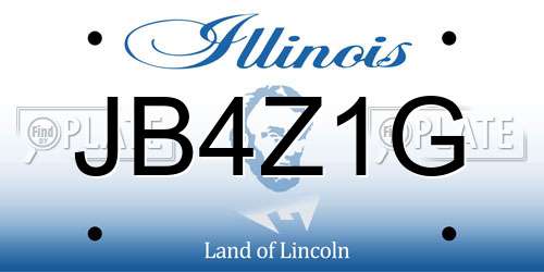 JB4Z1G Illinois License Plate